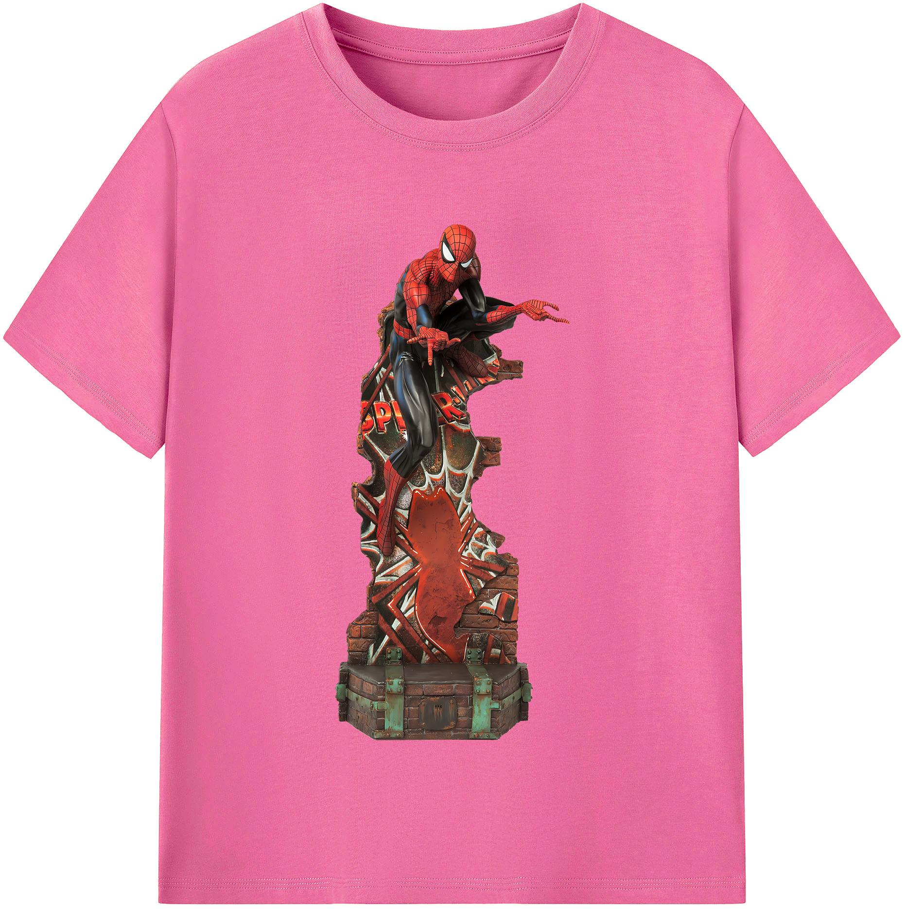 （画像用） Spider Man スパイダーマン レディースカジュアルプリントTシャツ（綿100％）